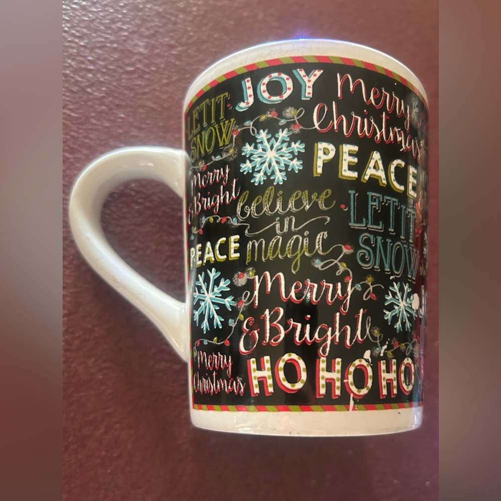 Festive Christmas Mug with Holiday Text